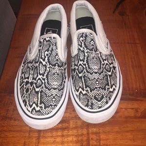 Van’s python print slip on shoes